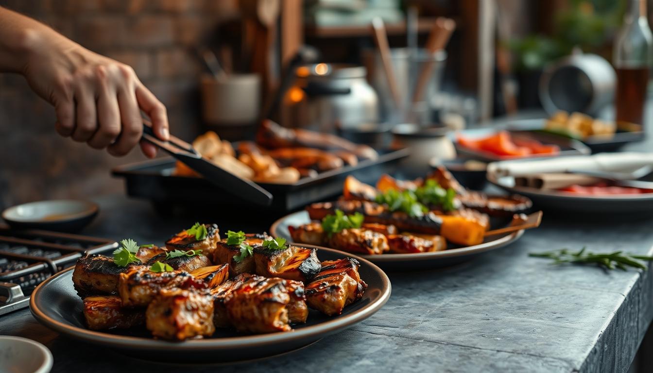 Quick weeknight dinner prepared in a home kitchen